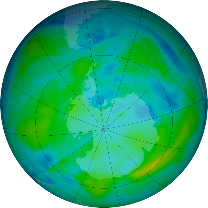 Antarctic ozone map for 23 March 1983